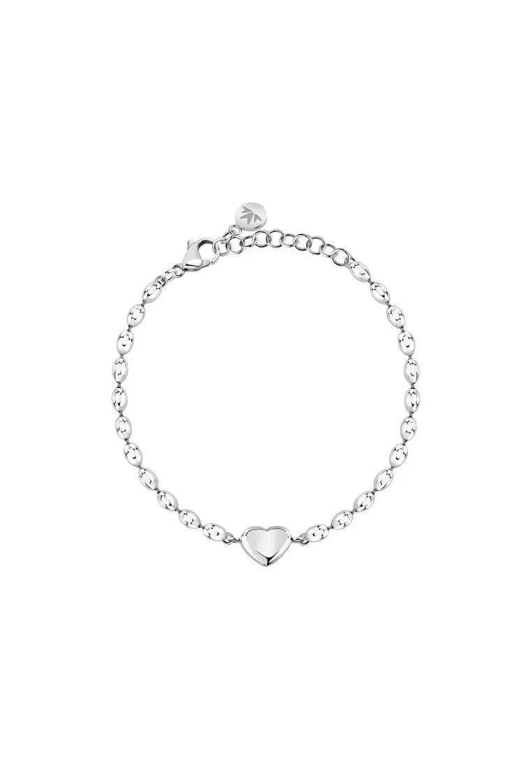 Morellato Intrecci Silver Tone Steel Bracelet With Heart Symbol SAZC13 For Women