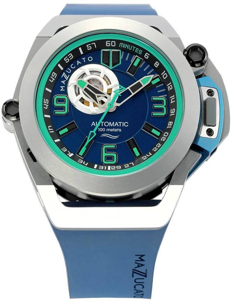 Mazzucato Rim Scuba Blue Green Reversible Twin Dial Automatic SUB03-BL3255 100M Men's Watch