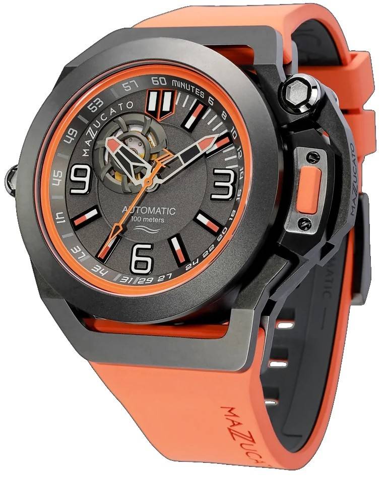 Mazzucato RIM Scuba Orange Reversible Twin Dial Automatic SUB04-ORCG9 100M Men's Watch