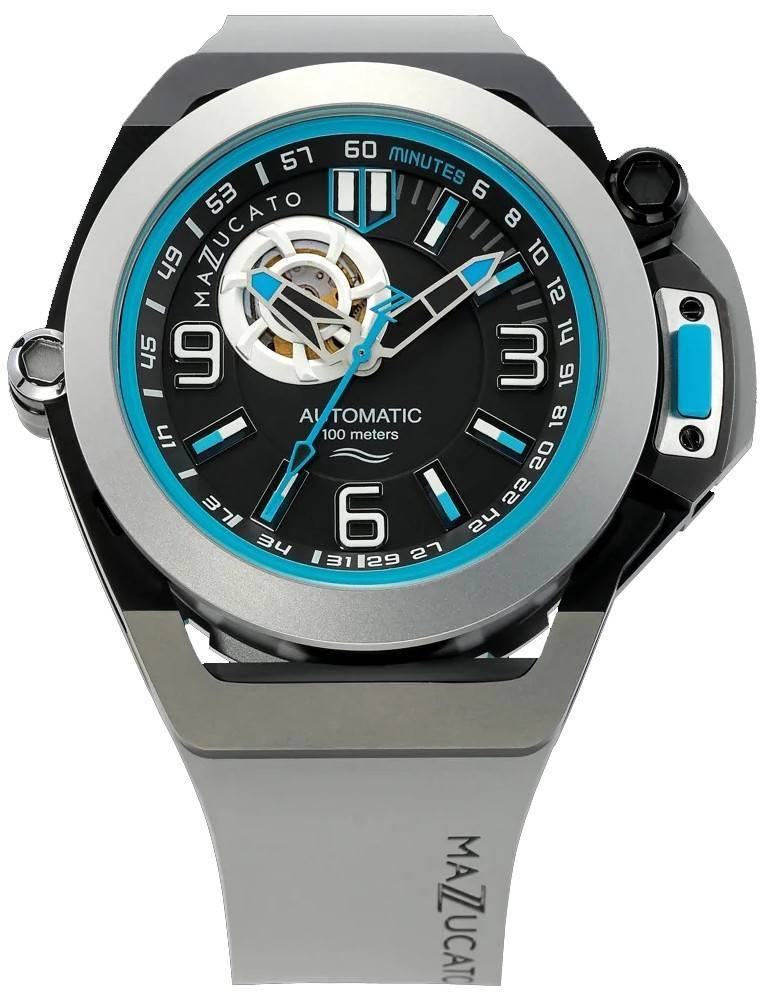 Mazzucato RIM Scuba Blue Grey Reversible Twin Dial Automatic SUB06-GY312 100M Men's Watch