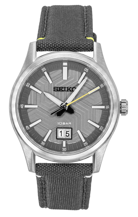Seiko Conceptual Nylon Strap Grey Dial Quartz SUR543P1 100M Men's Watch