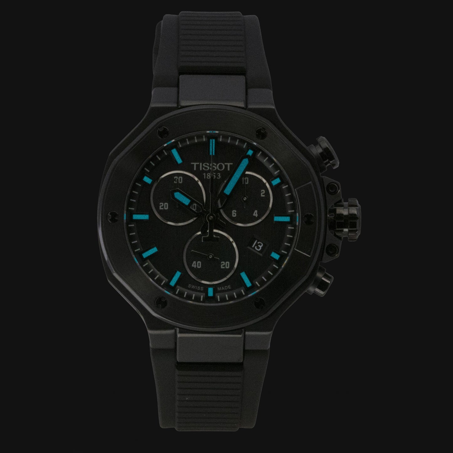 Tissot T-Race Chronograph Silicone Strap Black Dial Quartz T141.817.37.051.00 100M Men's Watch