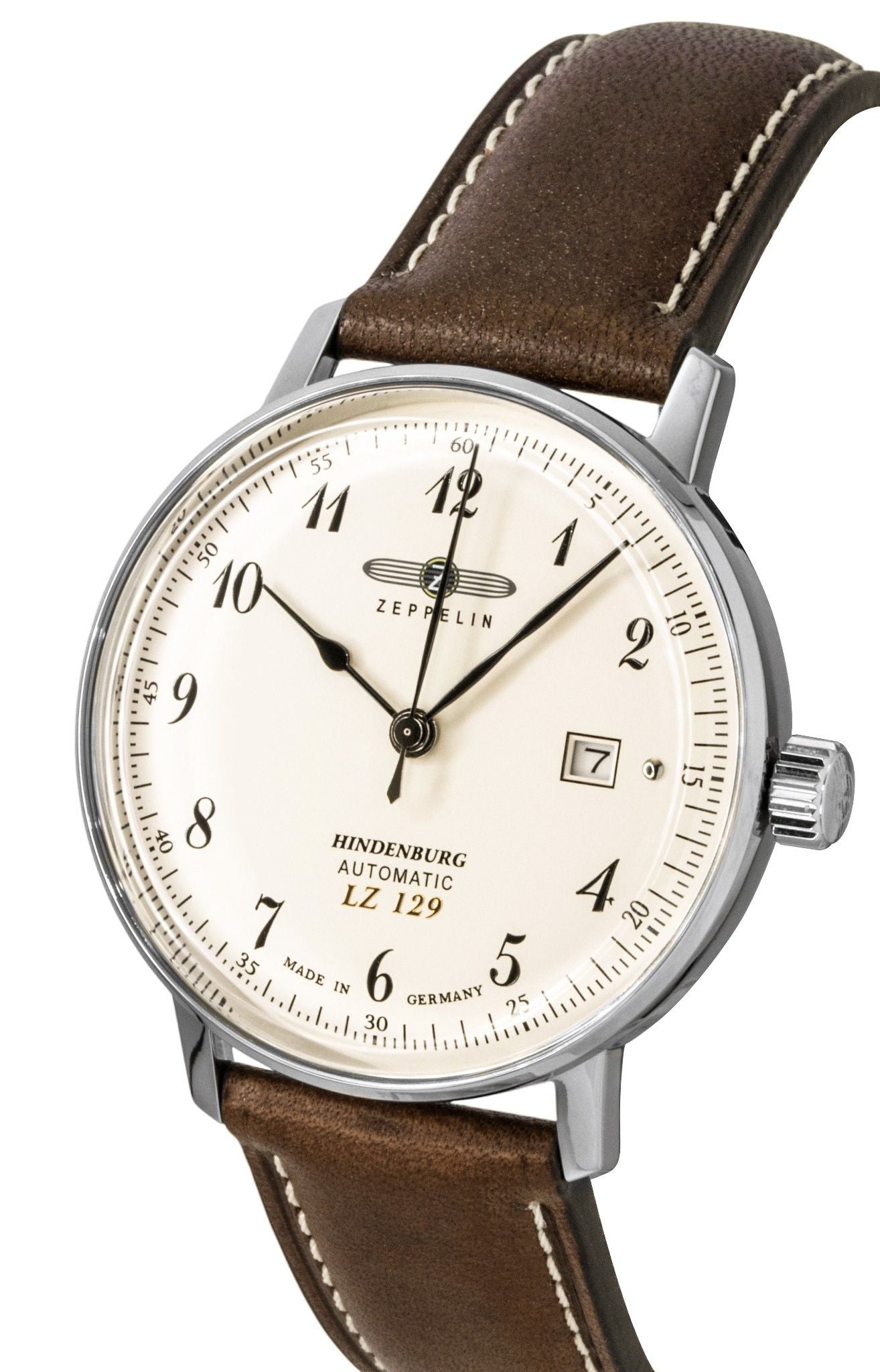 Zeppelin LZ129 Hindenburg Leather Strap Beige Dial Automatic 80565 Men's Watch